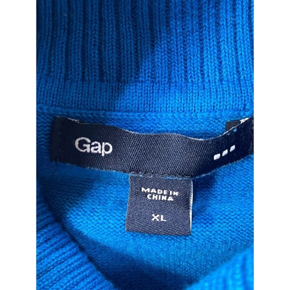 Gap Womens Turtleneck Sweater Blue Ribbed Neck & Cuff Area Only Size XL - Picture 4 of 10